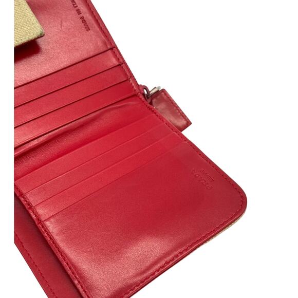 Prada Two Tone Wallet Purse in Canvas and Red Leather Mint Condition - Picture 9 of 16